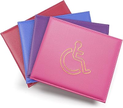 Vicloon Disabled Badge and Timer Holder PU Leather Blue Rose Red