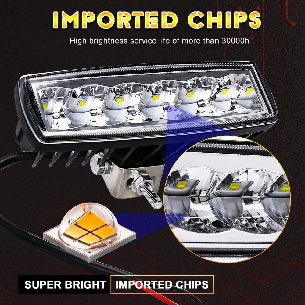 CO LIGHT Pair LED Fog Lights 6inch White Driving Work Light Bar Spot Special Light Cup High Power Off Road Lights for Truck Jeep Tractor 4x4 Boat ATV SUV UTV Car: Automotive