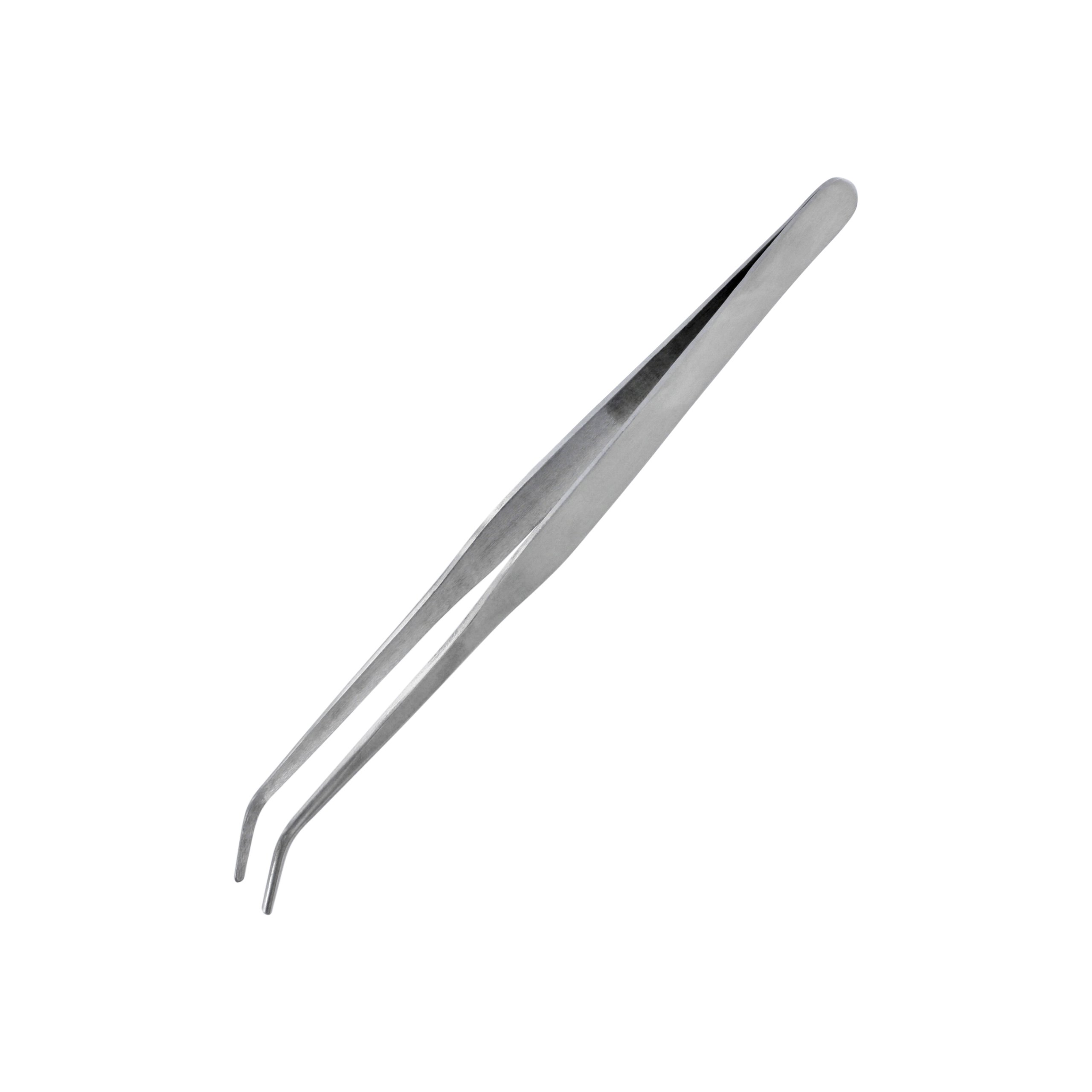 Modelcraft Jeweltool 7-inch Heavy Duty Curved SS Tweezers, Silver
