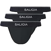 SALIGIA Men’s Bikini Briefs Underwear Sexy, Tag-Free & 60s Luminous Modal-Nylon Blend High-Cut Brief with No-Fly Pouch 3-Pack