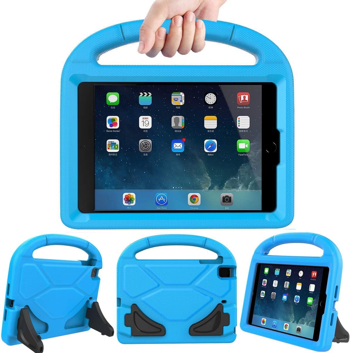 Lmaytech iPad Mini 2 3 4 5 case - Light Weight Shockproof Portable Handle Friendly Convertible Stand Kids Case for iPad Mini 5(2019 5th Generation), Mini 4, Mini 3rd Generation, Mini 2 Tablet, Blue