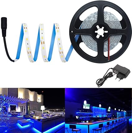 Citra Blue LED Strip Light Kit Direct Plug in, 4.5M - Includes Power Supply 250 LEDs 72 Lumens per Foot Tape Light
