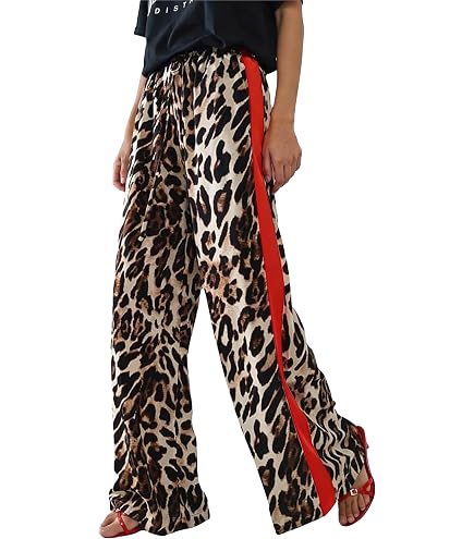 Summer Pants for Women 2025 Cheetah Wide Leg Pants for Women