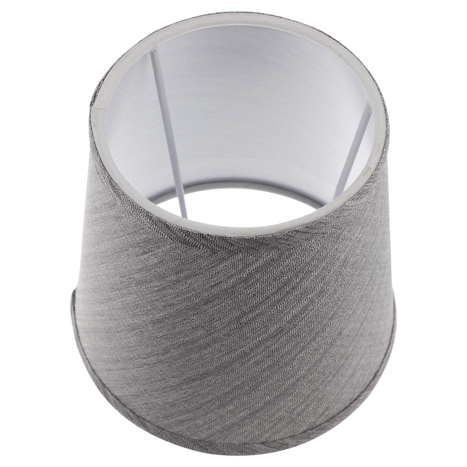 FRCOLOR Fabric Drum Lampshade Mini Chandelier Crystal Cloth Shades Decorative Table Ceiling Floor Lamp Shade Nightstand Shade Replacement for Home Shop Grey