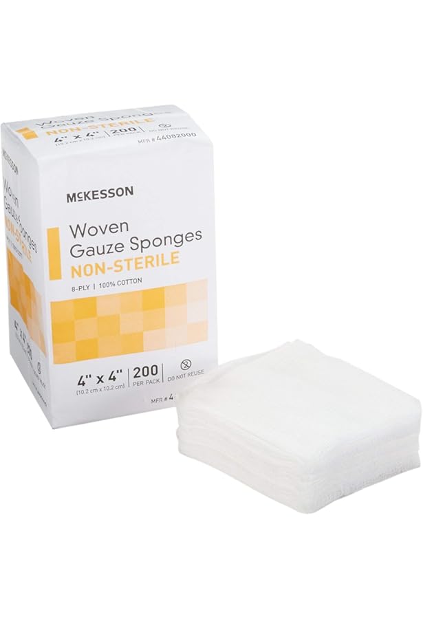 Amazon.com: Woven Gauze Sponges, Non-Sterile, 8-Ply, 100% Cotton