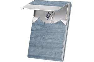 Business Card Holder, Metal Business Card Case Pocket, Card Holder for Women & Men, Professional PU Leather RFID Blocking Nam