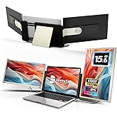 domyfan 15.6" Laptop Screen Extender, 120% sRGB FHD 1080P IPS Triple Portable Laptop Monitor Extender with Type-C USB HDMI Plug-Play for Mac, Windows, Chrome, Android, Fits All Laptops