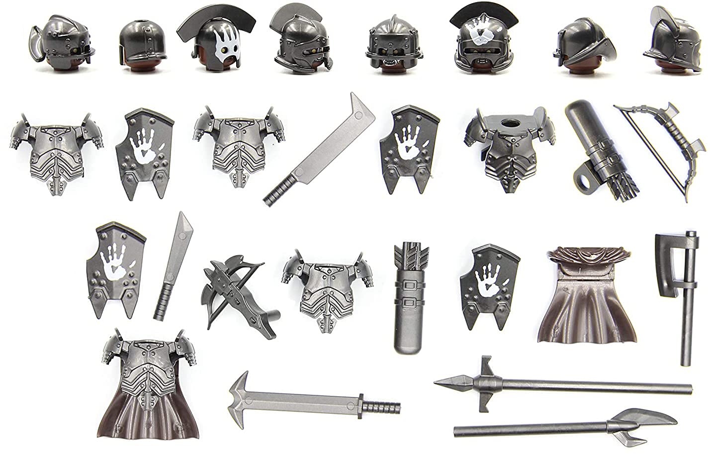 Uruk-hai Orc Gear Set compatible with LEGO Fgure (Free 8 Soldier) (Black)