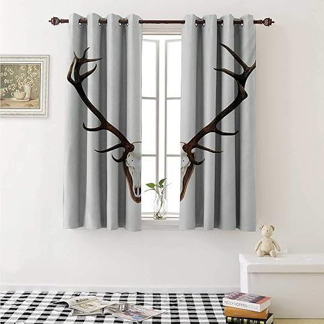 Amazon Com Flyerer Antlers Decor Curtains By Antlers Of A Huge