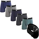 Warriors & Scholars Chafe Safe Pouch Mesh Boxer Briefs For Men Pack Of 6, Soft, Breathable, Moisture-Wicking Mens Underwear
