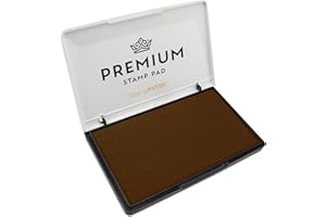 StampMark Premium Stamp Pad Large Size 3.5" x 6" - for Traditional Rubber Stamps - Felt Pad Brown Color