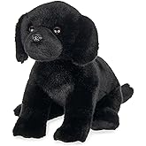 Bearington Lil' Jet Labrador Stuffed Animal Puppy Toy - 8" Realistic Black Lab Plush with Fuzzy Fur and Cuddly Body - Lifelike Labrador Retriever Stuffed Animal Plushies Gift for Kids and Dog Lovers