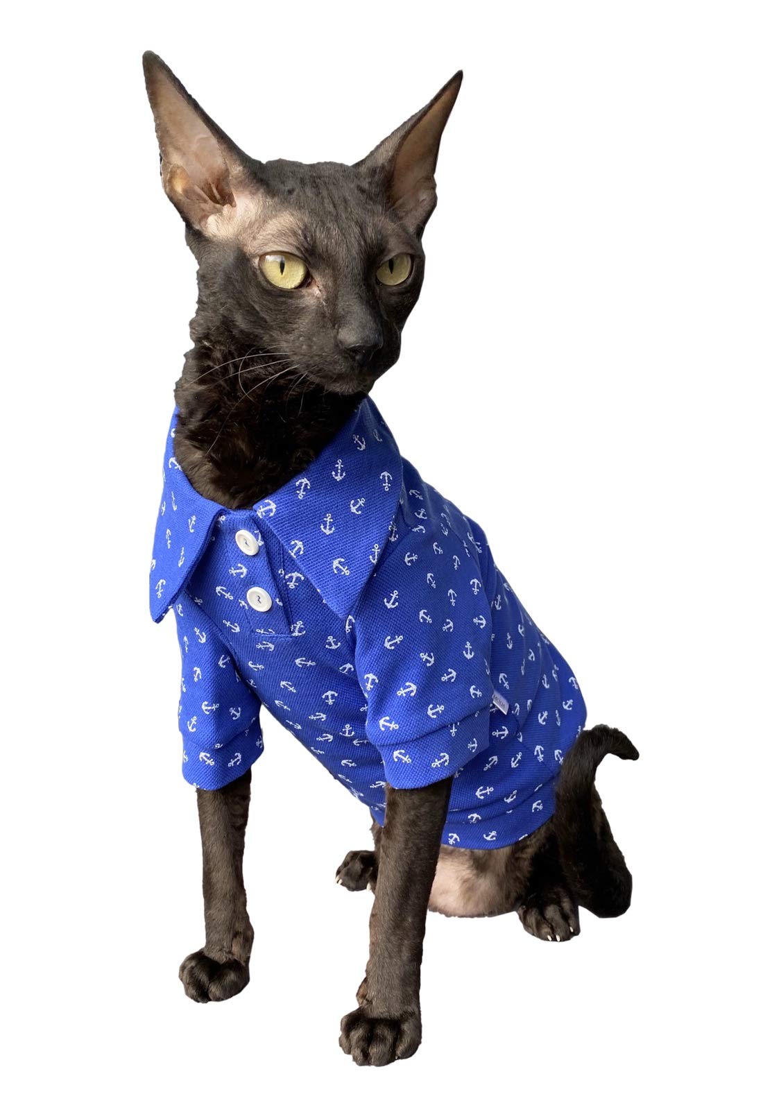 Kotomoda Hairless Cat's clothes cotton Polo Sailor for Sphynx Cats (XS) โ image 1