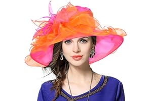 VECRY Kentucky Church Derby Hat Wide Brim Flounce Cocktail Tea Party Bridal Dress Hats
