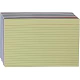 Amazon Basics Ruled Color Index Cards, 5" x 8", 300 Cards