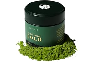 Midori Spring Organic Ceremonial Grade Matcha - Gold 1st Harvest Blend, Japanese Stone Ground Green Tea Powder, Radiation, Gl
