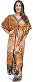 Womens Ladies Long Kaftans Parrots and Peacock Feathers Print On The Front and Back Waist Tie for Size 10 to 24