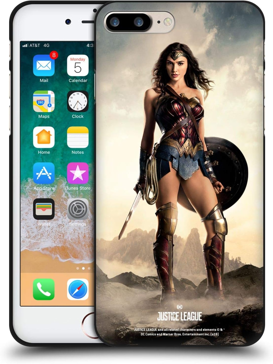 Head Case Designs Officially Licensed Justice League Movie Wonder Woman Character Posters Black Soft Gel Case Compatible with Apple iPhone 7 Plus/iPhone 8 Plus