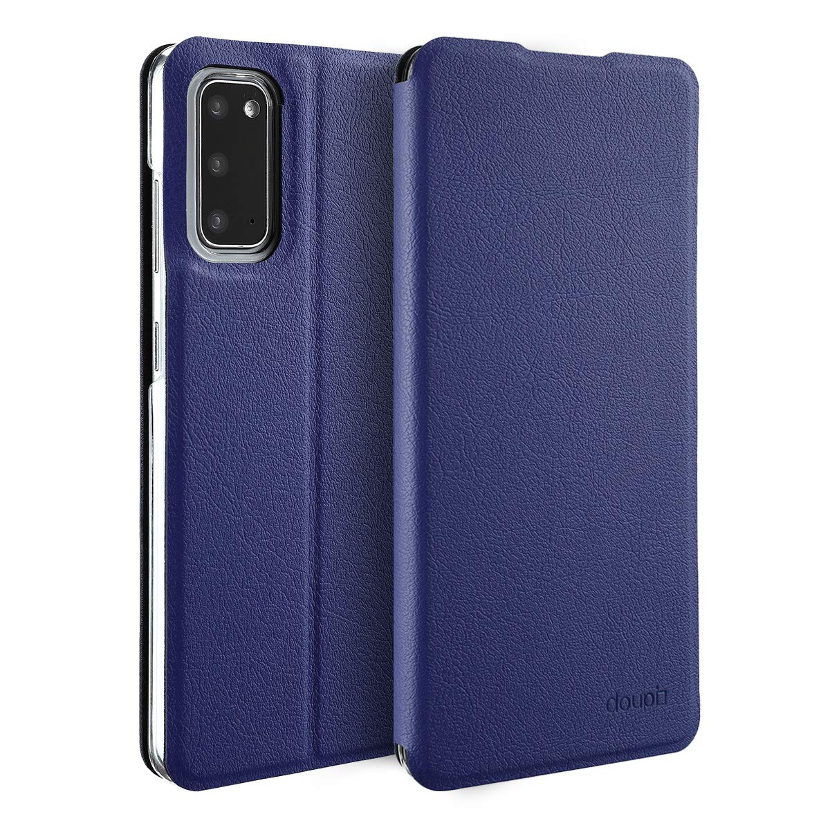 doupi Flip Cover for Samsung Galaxy S20, Magnet Protective Flip Case Book Style Screen Protector Stand, dark blue โ image 1