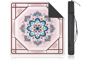 Linoows Mahjong Mat | Non-Slip Gaming Mat with Noise Reduction 31.5x31.5 Inch Large for Mahjong, Poker, Board & Card Games, Dominoes | Celestial‌ Bloom Design