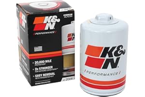 K&N Premium Oil Filter: 20,000 Mile Engine Protection with Wrench Off Nut: Compatible with Select CHEVROLET/GMC/BUICK/CADILLAC Vehicle Models (See Product Description for Select Models), HP-2006