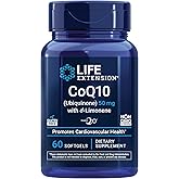 Life Extension Super-Absorbable CoQ10 (Ubiquinone) with d-Limonene, Heart Health Supplement, relieves General Fatigue, oxidative Stress Defense, 50 mg, Non-GMO, Gluten-Free, 60 softgels