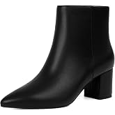 Easyfox Ankle Boots for Women Pointed Toe Chunky Low Heel Short Boots | Balanced Low Block Heel, Sleek Pointed Toe, Anti-slip Outsole, Fashion Heeled Dressy Fall Winter Ankle Booties for Women