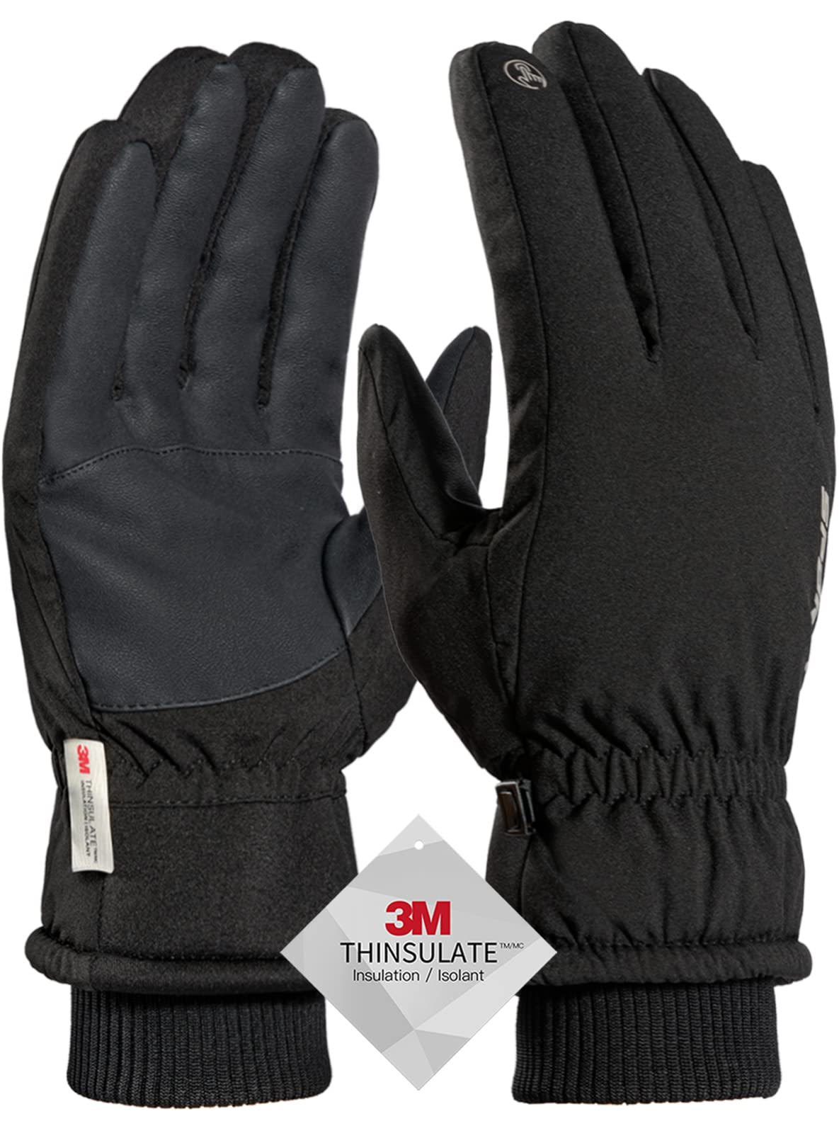 TRENDOUX Winter Gloves for Men Warm: 3M Thinsulate -20℉ Windproof Waterproof Ski Women Glove with Touchscreen Thermal Lining Anti-Slip for Work Cycling Motorcycle Snowboarding