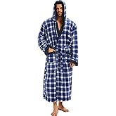ccko Mens Robe with Hood, Big and Tall Warm Soft Plush Robes for Men, Men's Bathrobe with Pockets for Spa Bath Shower