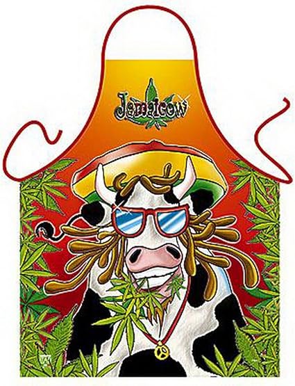 Tablier Drole Jamaicow Drole De Vache De Jamaique Style Rasta Carnaval Instrument Amazon Fr Jardin