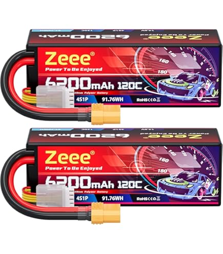 Amazon.com: Zeee 4S Lipo Battery 7200mAh 14.8V 120C Hard Case RC