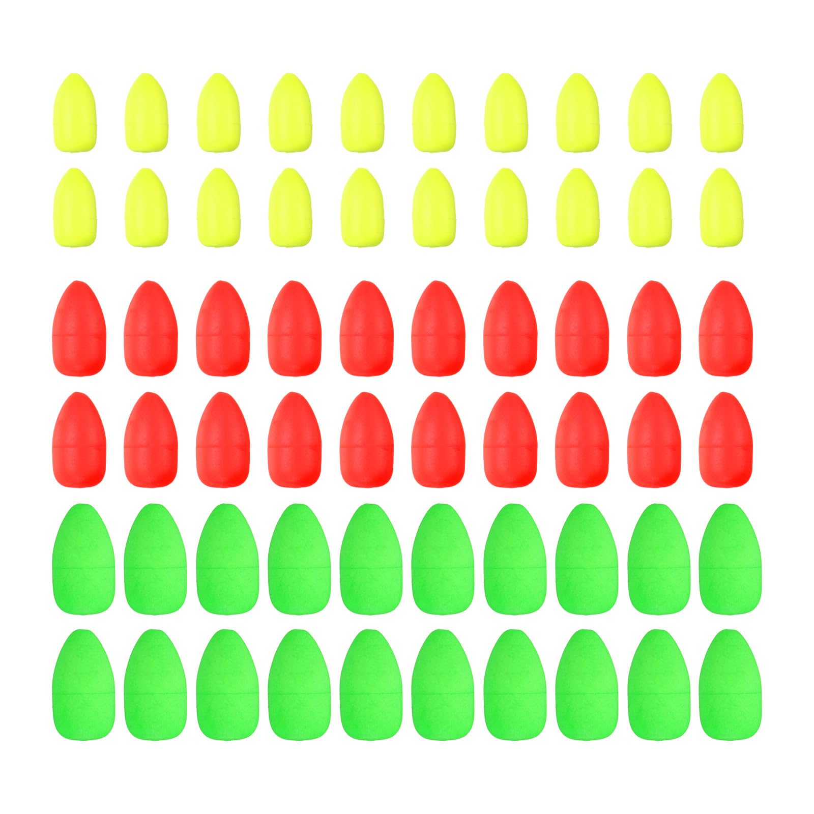 PATIKIL Fishing Foam Floats 3 Sizes, 60Pcs Oval Snell Floats Fly Fishing Strike Indicator for Pompano Rig Trout Catfish Walleye, 3 Colors