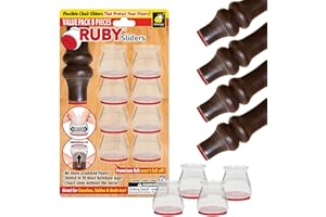 Ruby Sliders As Seen On TV by BulbHead - Red Means They’re Authentic - Premium Chair Covers Protect Hardwood & Tile Floors from Scratching - Fits Most Furniture Leg Sizes & Shapes - 8 Pack