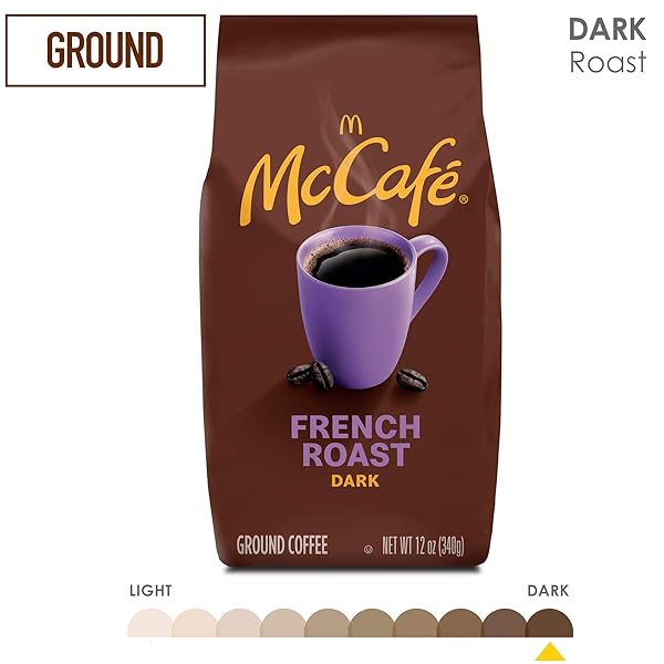 MCCAFE FRENCH ROAST, DARK ROAST GROUND COFFEE, 12 OZ BAG