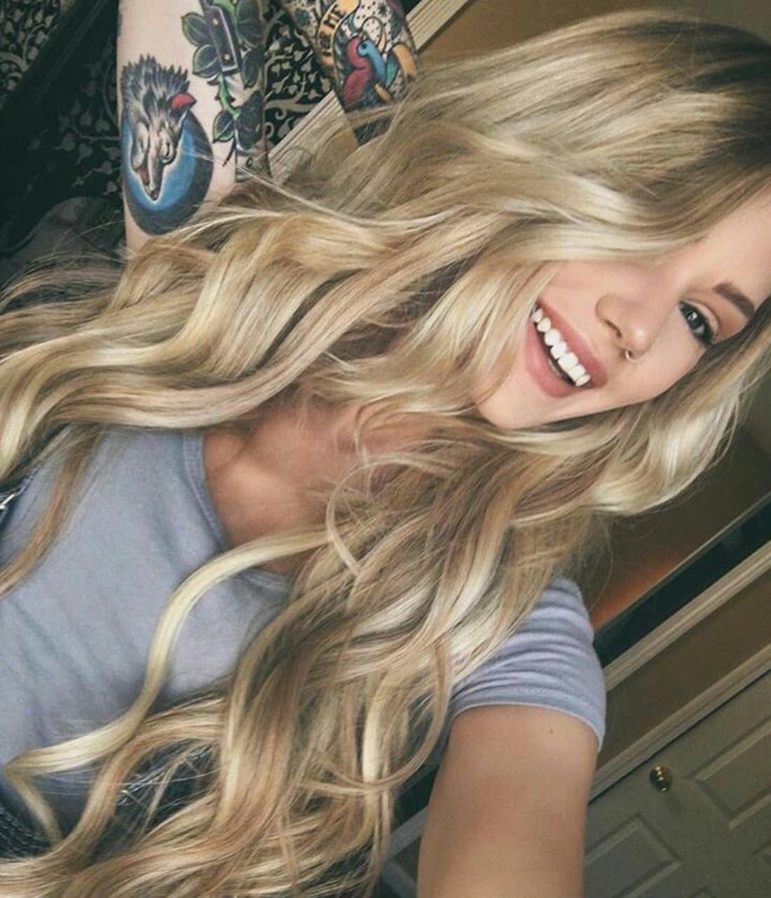Zenith Dark Brown Rooted Light Blonde Lace Front Wigs for Women Best Synthetic Hair Wavy Wig with Flawless Hairline 24 inches Heat Safe