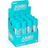 Darice 12 Jumbo Glue Sticks, 1.4 Oz All Purpose Stick Glue, Strong Hold, Easy Stick, Quick Drying, Non-Toxic, Scrapbooking, B