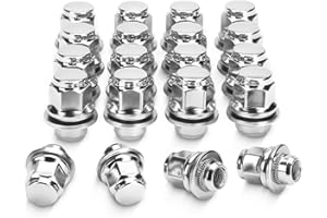 M12x1.5 OEM Wheel Lug Nuts, 20pc 12mmx1.5 Factory Closed End Mag Seat Chrome Lugnuts 1.46” Long, Compatible with Toyota Tacom