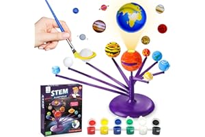 ALUABI Solar System Model Kit for Kids & Teens- Paint & Build Planet Model,STEM Solar System Painting Craft Kits with Planetarium Projector,DIY Educational Toys Astronomy Space Gifts for Boys Girls Ages 8-12