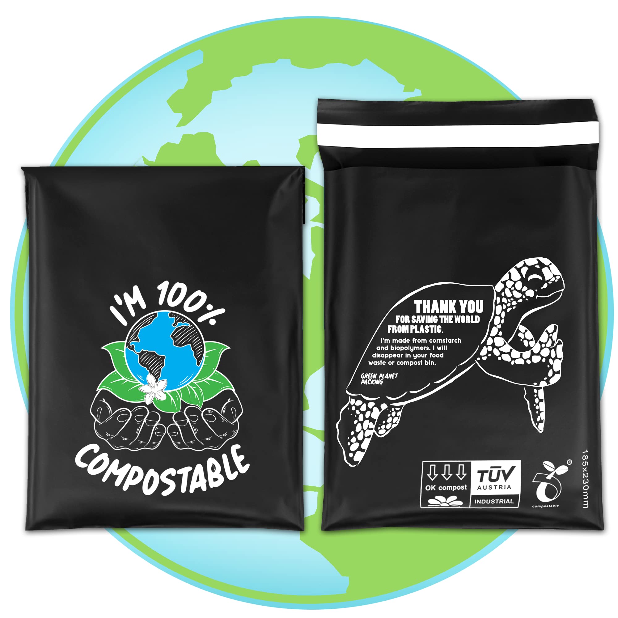 Compostable Mailing Bags,Biodegradable Mailing Bags,Eco Friendly Mailers 10 x 14" (25.5 x 35.5 cm) |10PK|