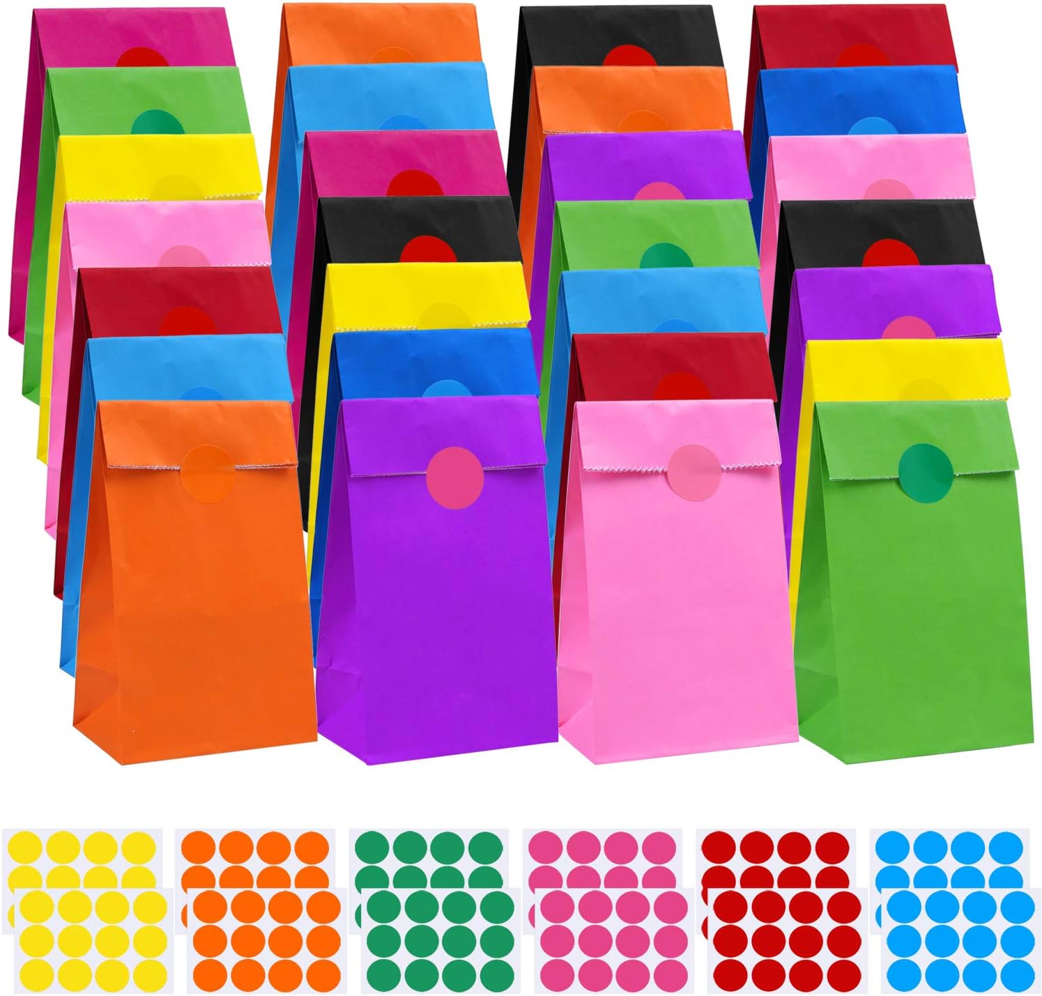 Cooraby 60 Pieces Mini Party Paper Bags Birthday Kraft