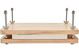 FUXAFU Wooden Book Press - 13''x7.9'' Book Press with Non-Slip Round Foot Pads, Ideal for Bookbinding Press, Paper Press, Bookbinding Machine and DIY Projects