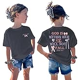 Zoemghc Girls Christian Tees God is Within Her Jesus Shirt for Kids Faith Cute Graphic Bow Tshirt Inspirational Religious Top