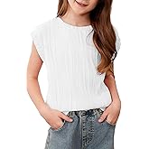 blibean Tween Girls Summer Short Sleeve Textured Tops Shirts Size 6-15 Years