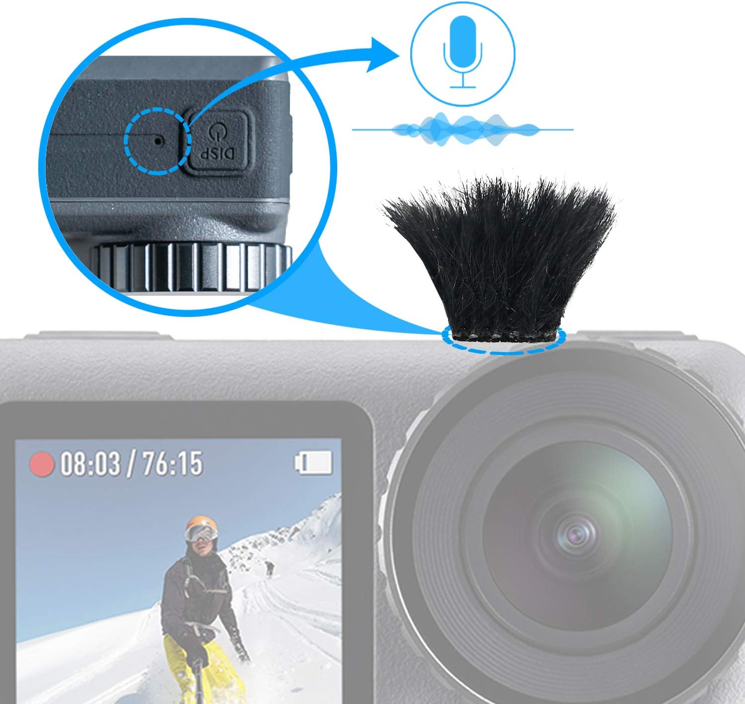10 Pack Windscreen Wind Cover for DJI OSMO Action Cam, DJI OSMO Windslayer Wind Muff Efficient Cutting Wind Noise by YOUSHARES