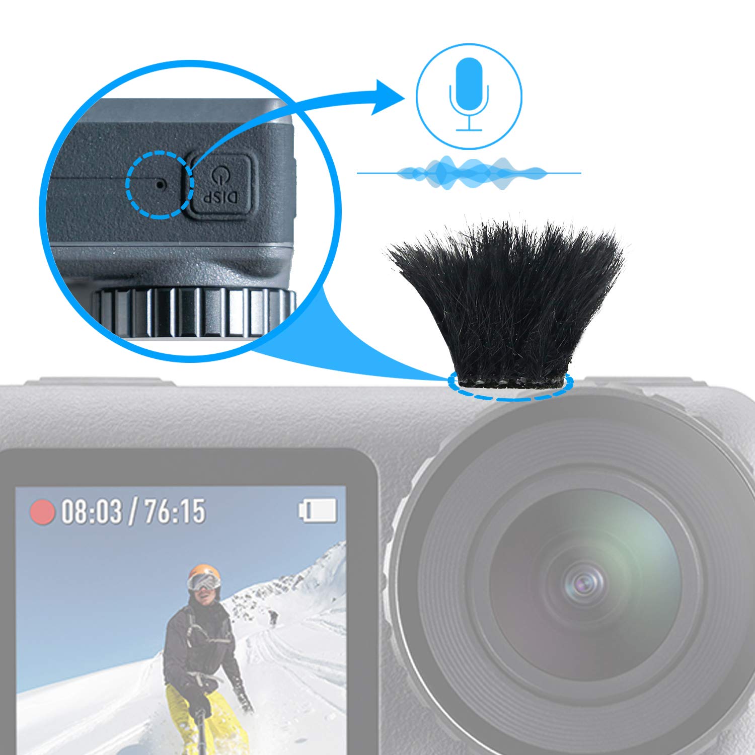 10 Pack Windscreen Wind Cover for DJI OSMO Action Cam, DJI OSMO Windslayer Wind Muff Efficient Cutting Wind Noise by YOUSHARES