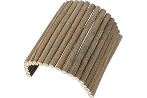 Small Animal Wood Hideout, Bendable Tunnel for Guinea Pig, Promotes Teeth Grinding, for Gerbil Rabbit, 20x30cm, Chew Toy for 