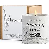 Book Lovers Gifts - Bookish Bookworm Gift for Women, Christmas Birthday Gifts for Librarian Readers Author, 6 Oz Book Lovers Candle Gift
