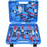 16 Pcs Hose Clamp Pliers Set, Hose Clamp Removal and Installation Tool | with Long Flexible Plier &amp; Electrical Disconnect Pliers for Automotive Coolant Radiator Heater, Water Hoses, Fuel Lines