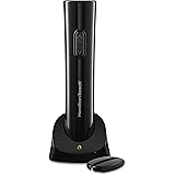 Hamilton Beach 76610 Cordless Electric Wine Bottle Opener with Battery Charger, Foil Cutter and Comfortable Grip, Portable, Black