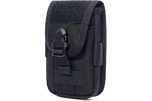 Azarxis Tactical Cell Phone Holster Pouch, Tactical Smartphone Pouches EDC Cellphone Case Molle Gadget Bag Molle Attachment B